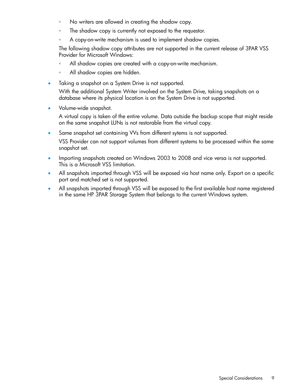 HP 3PAR VSS Provider Software User Manual | Page 9 / 23