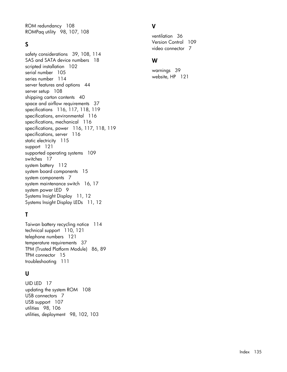 HP ProLiant DL385p Gen8 Server User Manual | Page 135 / 135