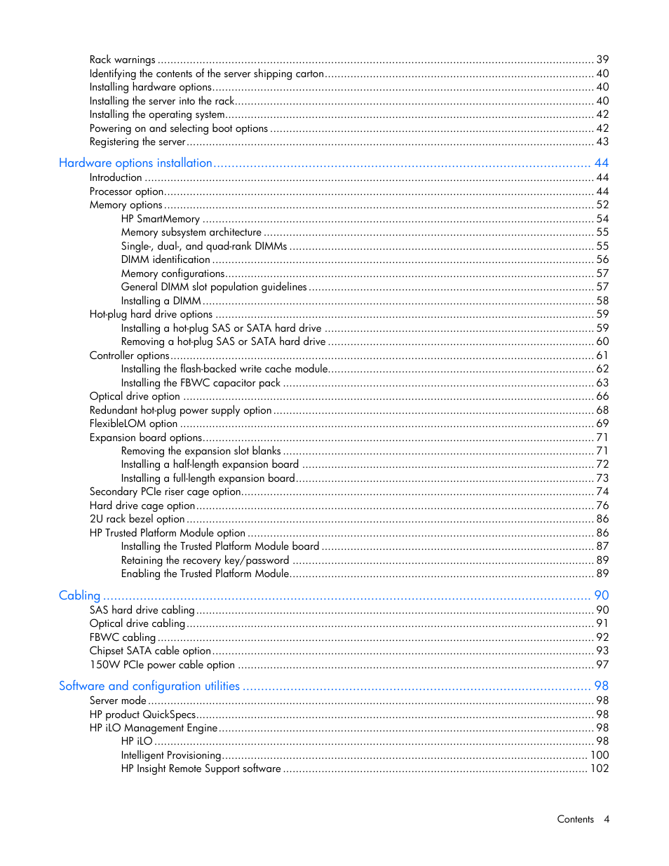 HP ProLiant DL385p Gen8 Server User Manual | Page 4 / 135