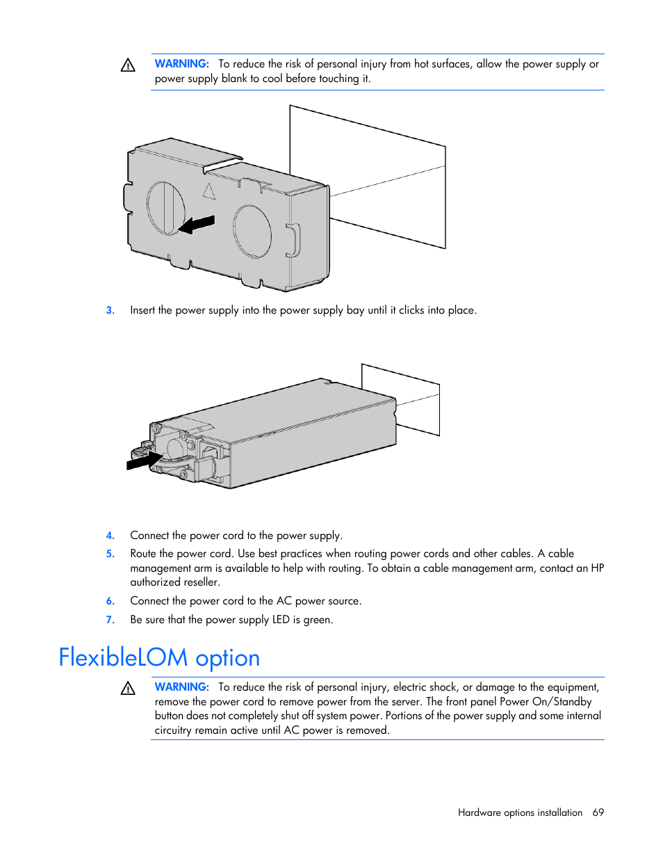 Flexiblelom option | HP ProLiant DL385p Gen8 Server User Manual | Page 69 / 135