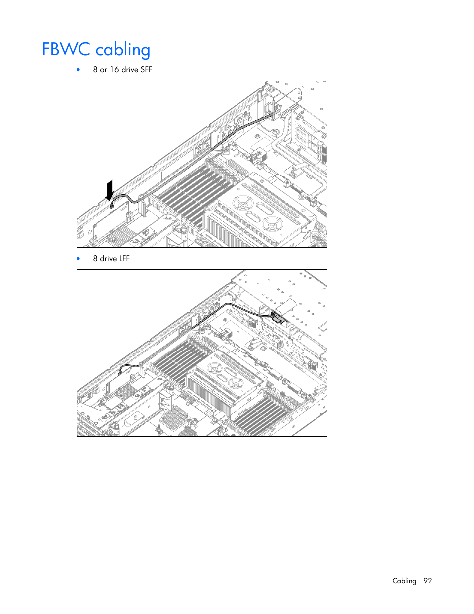 Fbwc cabling | HP ProLiant DL385p Gen8 Server User Manual | Page 92 / 135