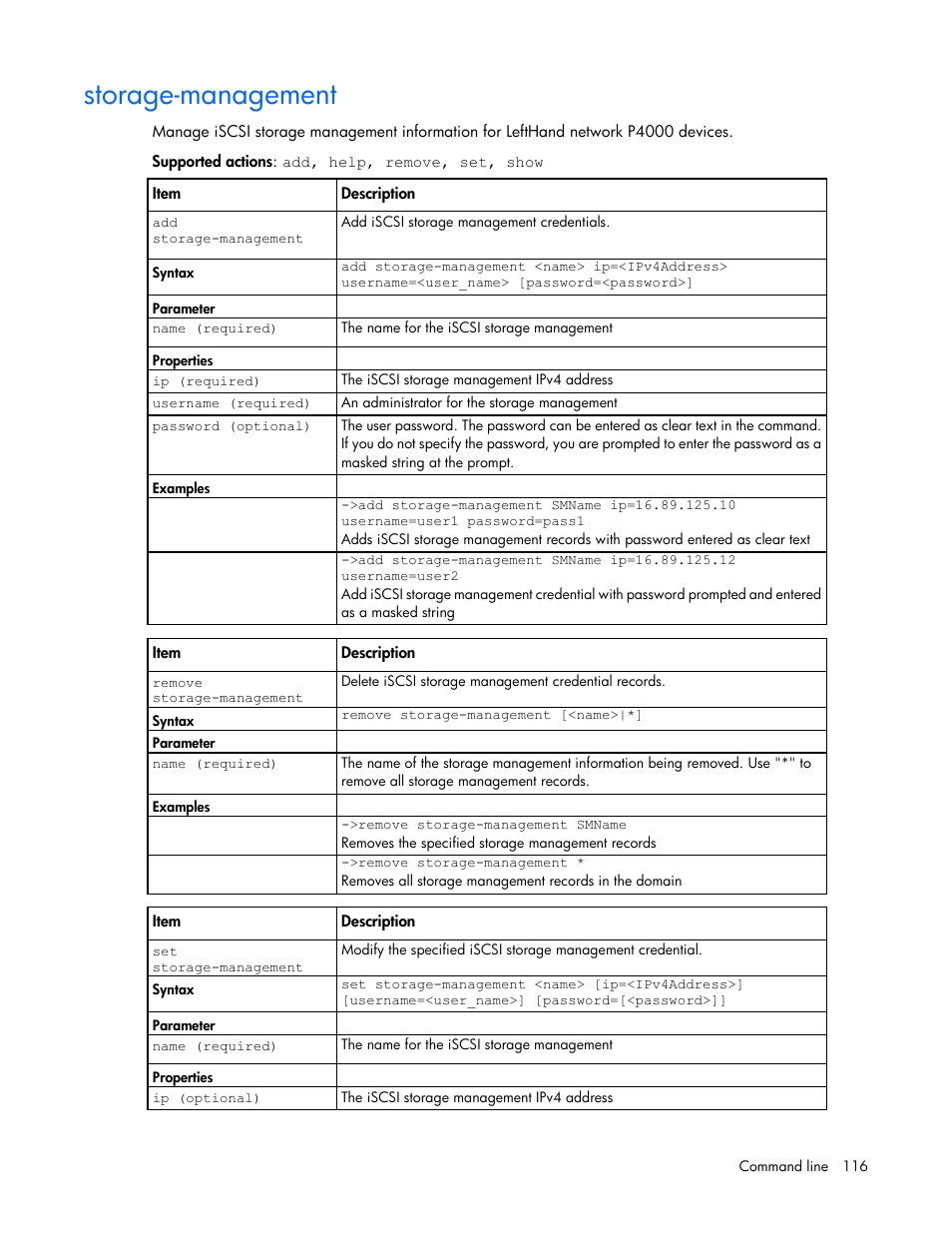 Storage-management | HP Virtual Connect 4Gb Fibre Channel Module for c-Class BladeSystem User Manual | Page 116 / 192