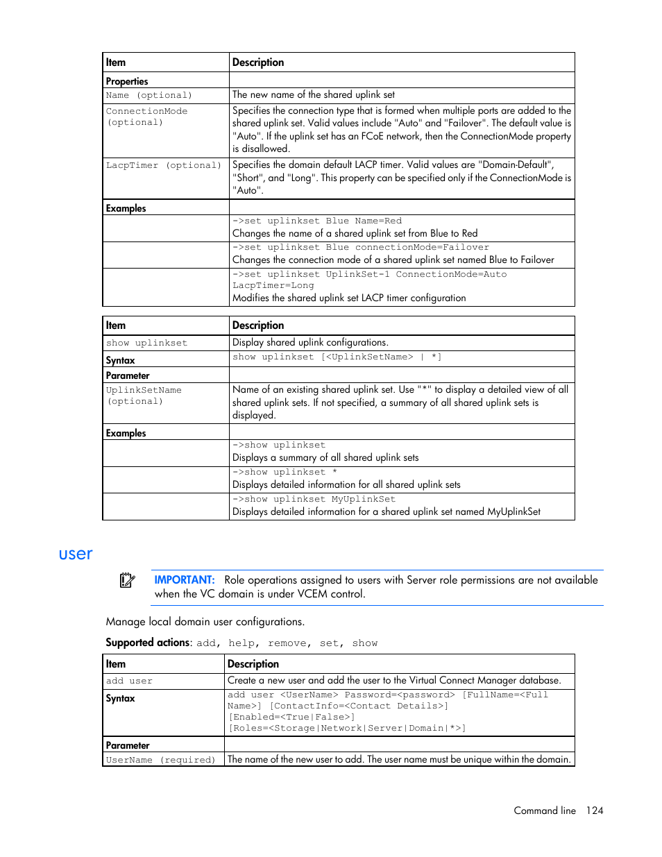 User | HP Virtual Connect 4Gb Fibre Channel Module for c-Class BladeSystem User Manual | Page 124 / 192