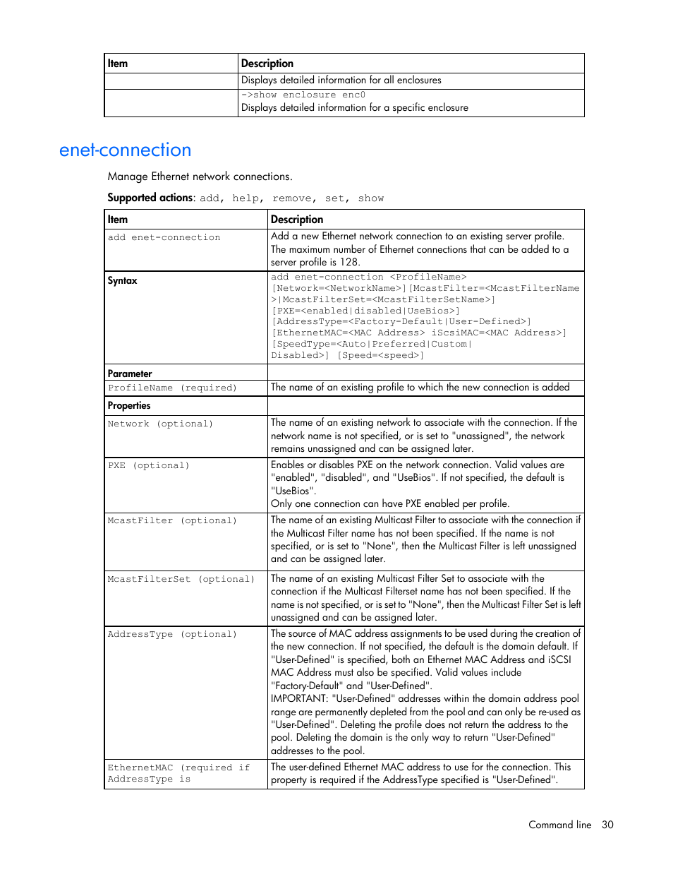 Enet-connection | HP Virtual Connect 4Gb Fibre Channel Module for c-Class BladeSystem User Manual | Page 30 / 192