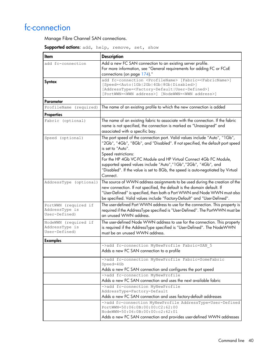 Fc-connection | HP Virtual Connect 4Gb Fibre Channel Module for c-Class BladeSystem User Manual | Page 40 / 192