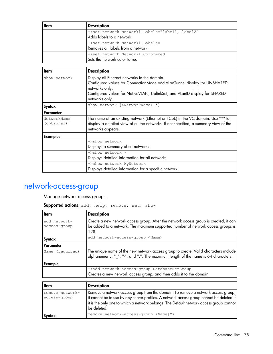Network-access-group | HP Virtual Connect 4Gb Fibre Channel Module for c-Class BladeSystem User Manual | Page 75 / 192