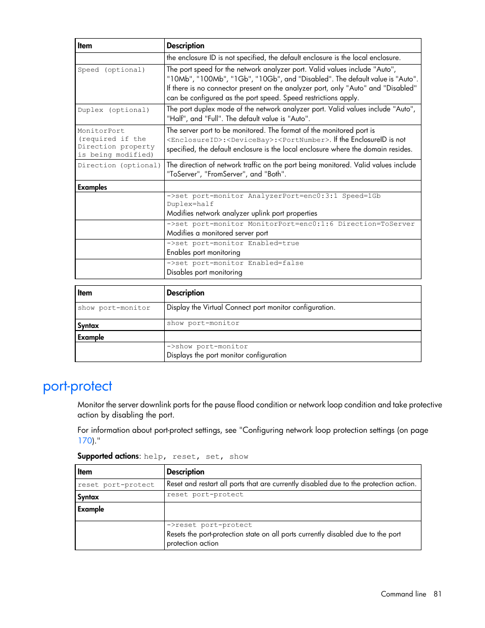 Port-protect | HP Virtual Connect 4Gb Fibre Channel Module for c-Class BladeSystem User Manual | Page 81 / 192