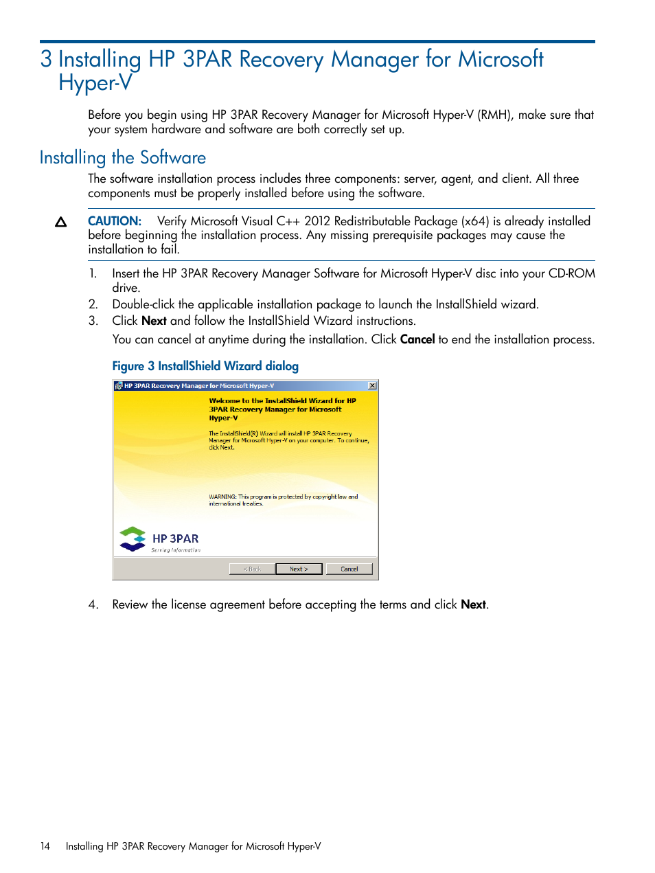 Installing the software | HP 3PAR Recovery Manager Software User Manual | Page 14 / 91