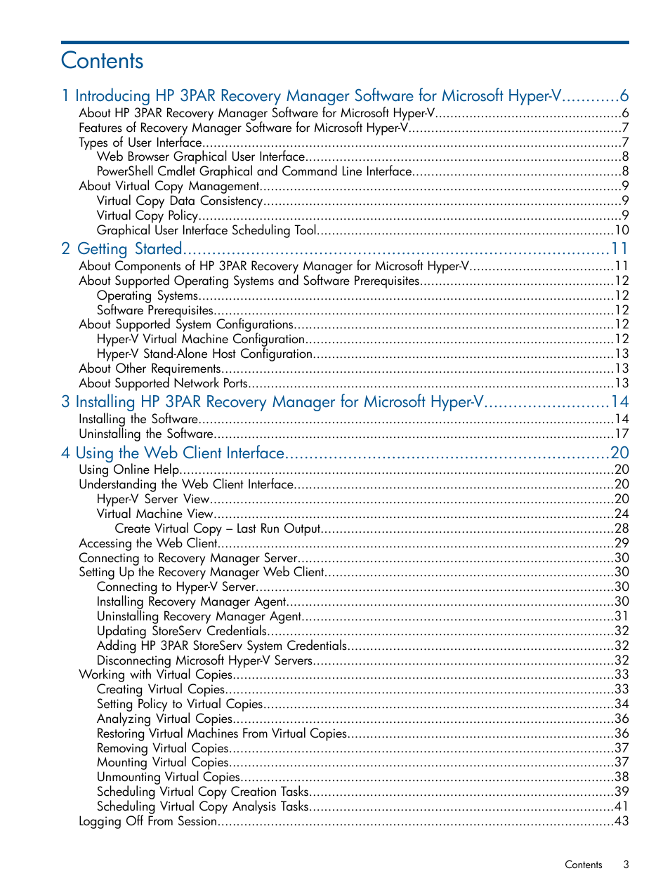 HP 3PAR Recovery Manager Software User Manual | Page 3 / 91