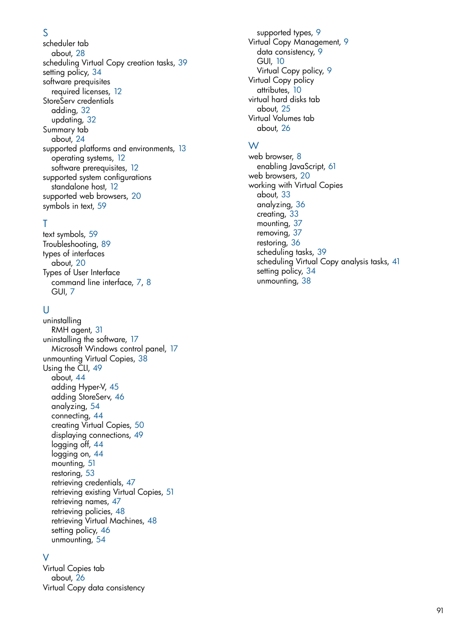 HP 3PAR Recovery Manager Software User Manual | Page 91 / 91