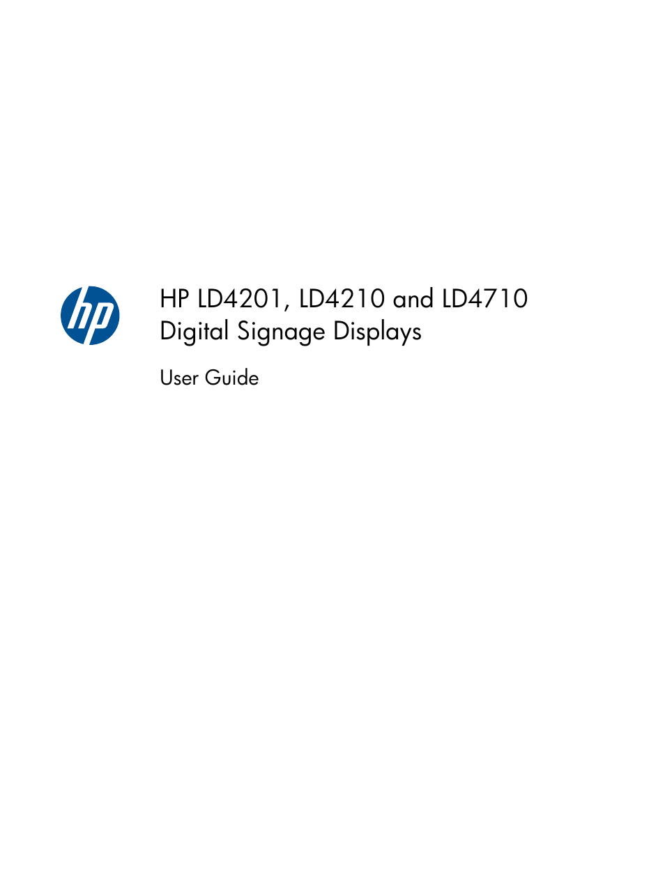 HP LD4210 42-inch LCD Digital Signage Display User Manual | 105 pages