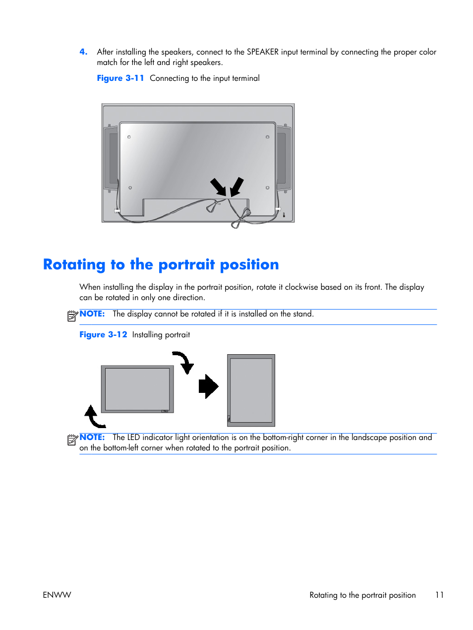 Rotating to the portrait position | HP LD4210 42-inch LCD Digital Signage Display User Manual | Page 19 / 105