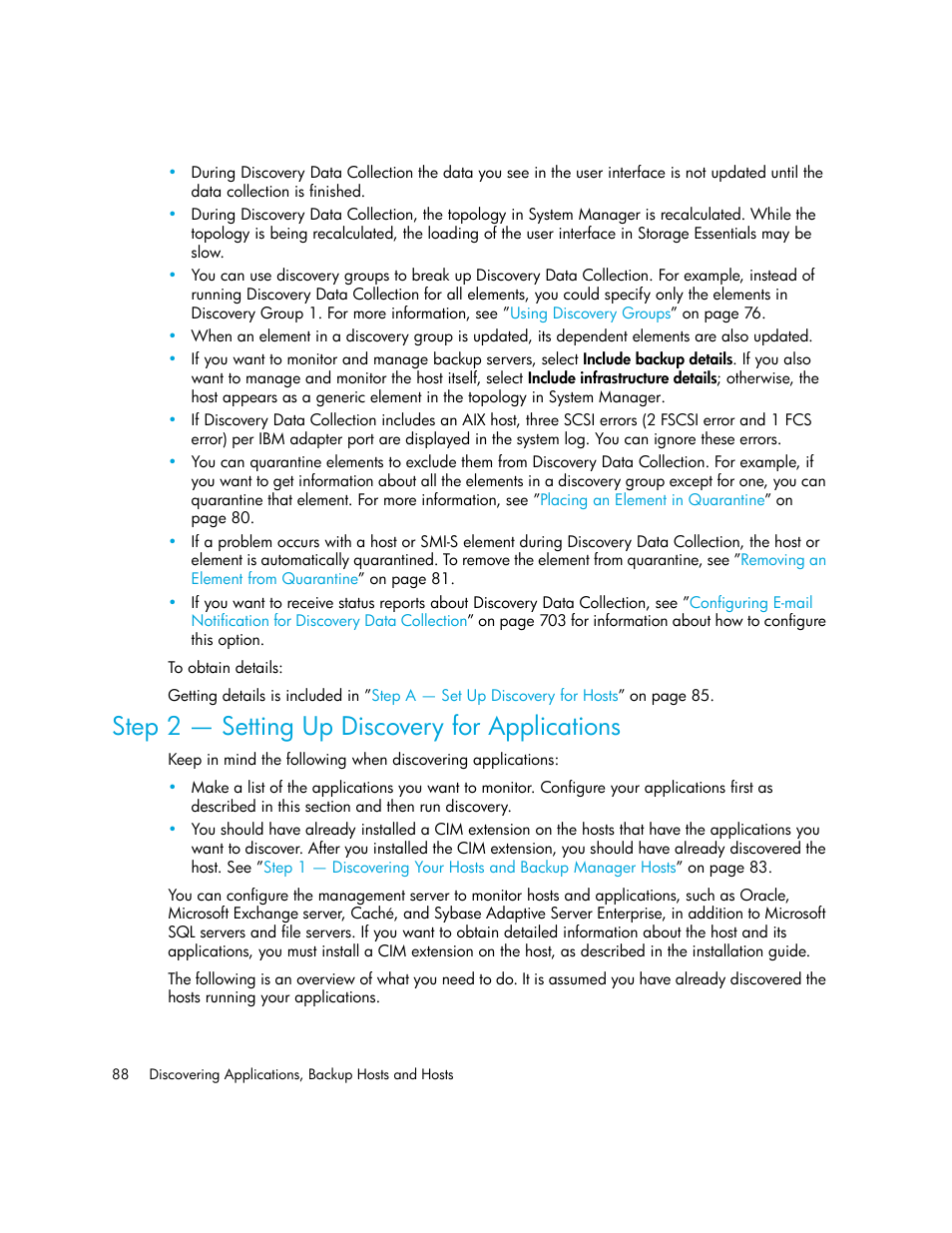 Step 2 - setting up discovery for applications, Step 2 — setting up discovery for applications | HP Storage Essentials Enterprise Edition Software User Manual | Page 126 / 798