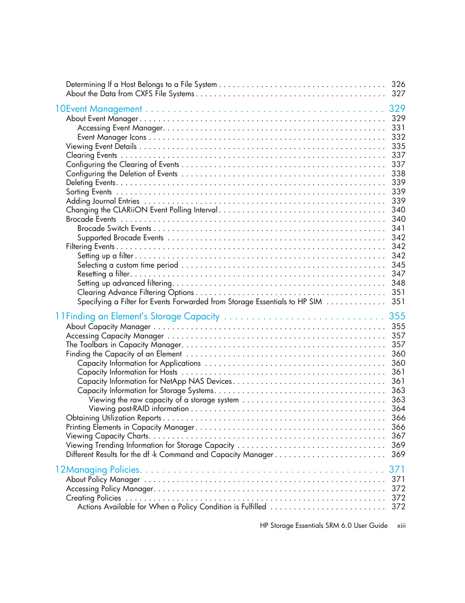 HP Storage Essentials Enterprise Edition Software User Manual | Page 13 / 798