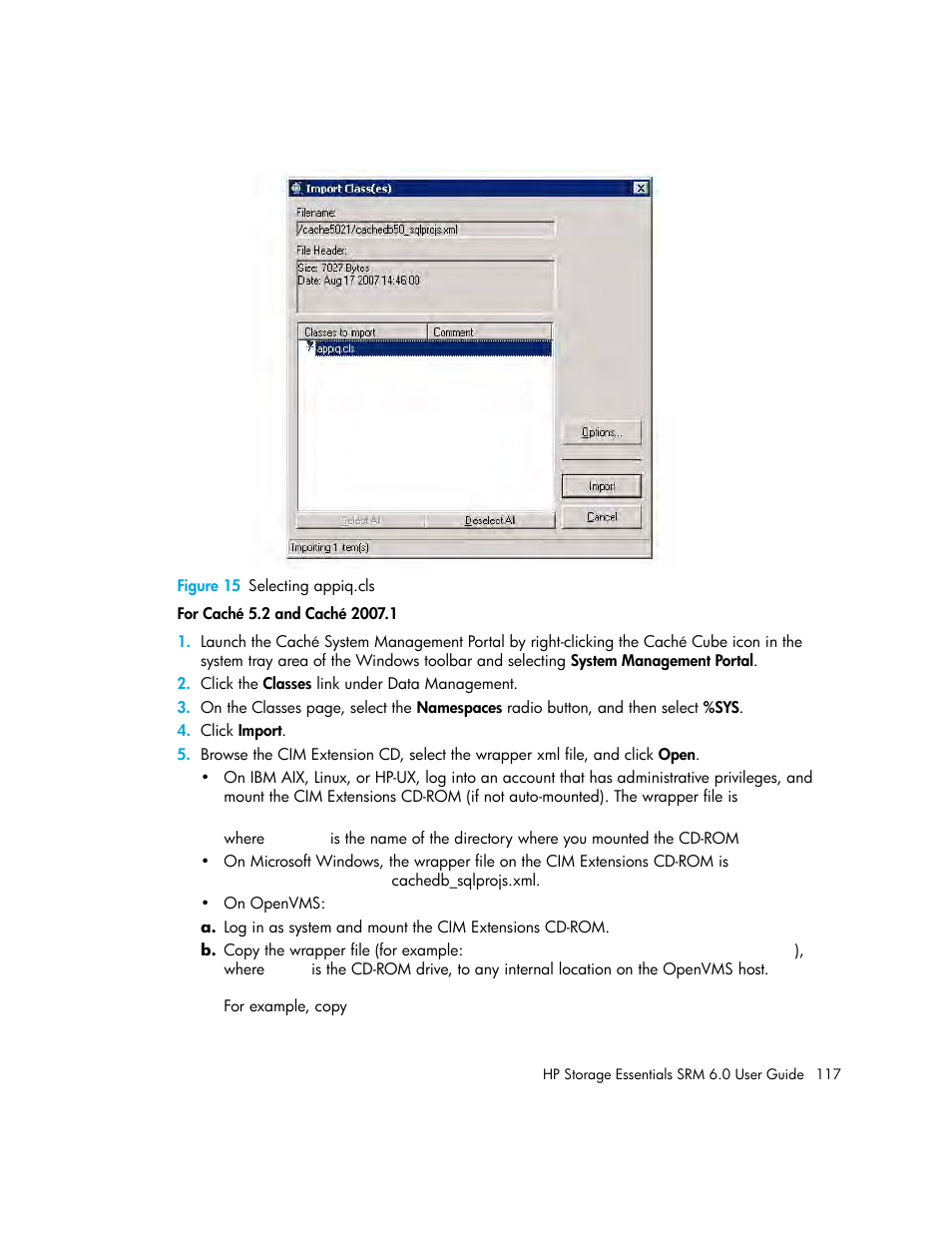 15 selecting appiq.cls | HP Storage Essentials Enterprise Edition Software User Manual | Page 155 / 798