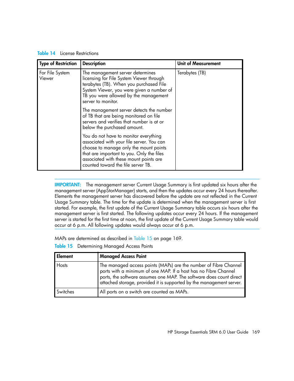 15 determining managed access points, Table 15 | HP Storage Essentials Enterprise Edition Software User Manual | Page 207 / 798