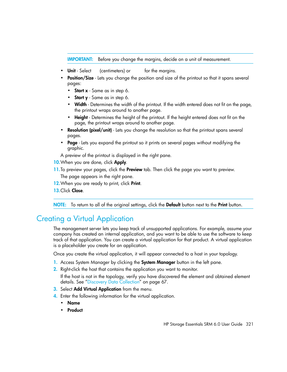 Creating a virtual application | HP Storage Essentials Enterprise Edition Software User Manual | Page 359 / 798