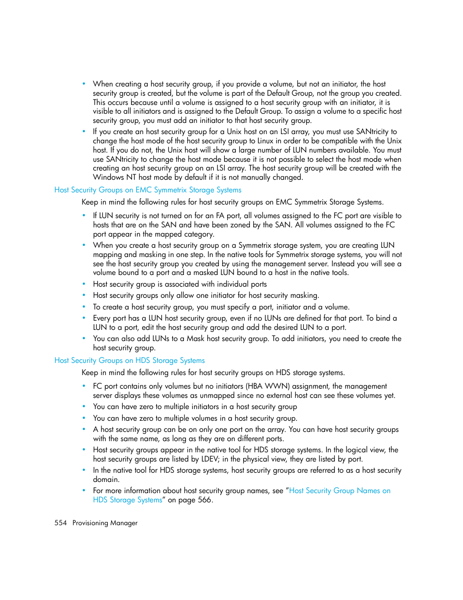 Host security groups on hds storage systems | HP Storage Essentials Enterprise Edition Software User Manual | Page 592 / 798
