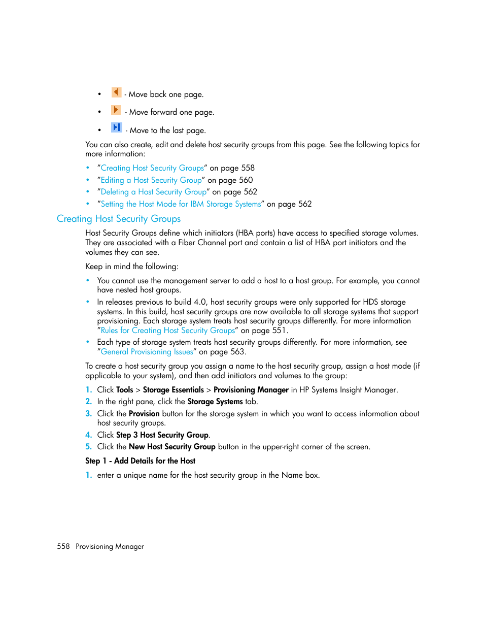Creating host security groups | HP Storage Essentials Enterprise Edition Software User Manual | Page 596 / 798