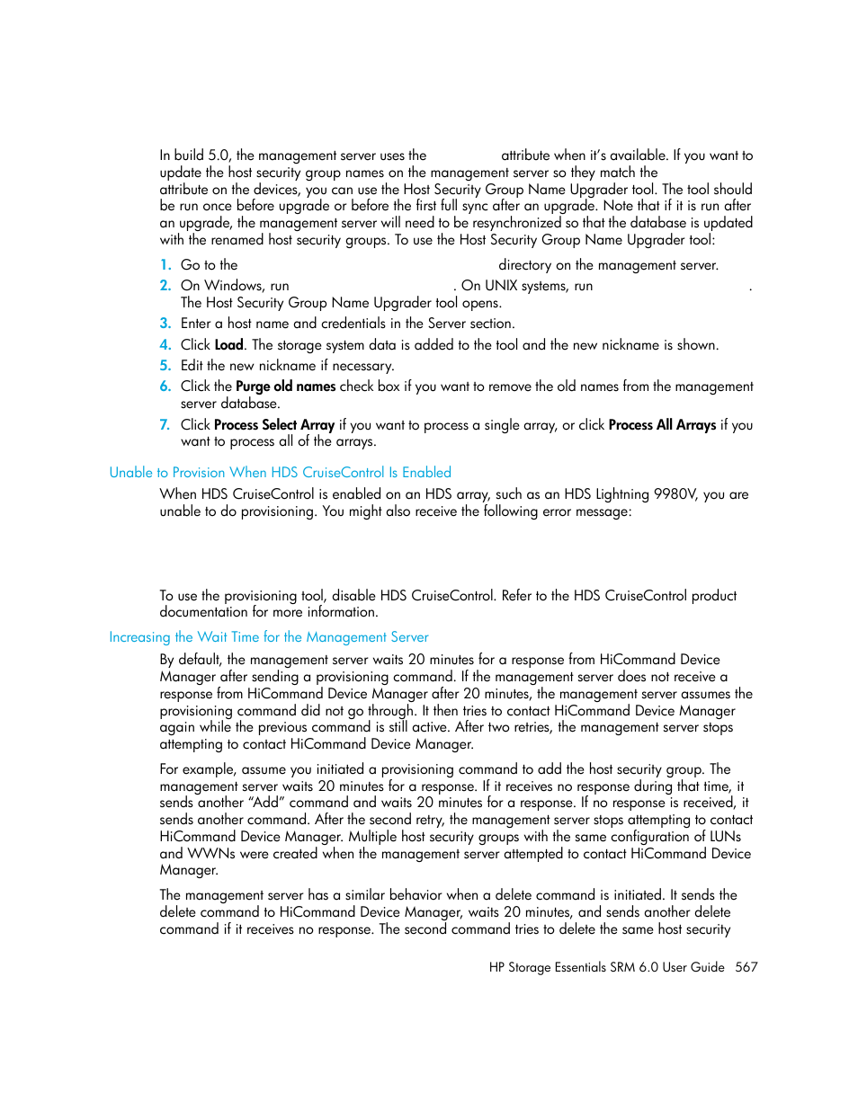 Increasing the wait time for the management server | HP Storage Essentials Enterprise Edition Software User Manual | Page 605 / 798