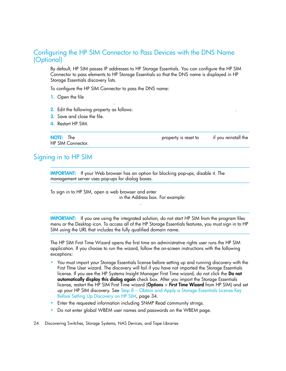 Signing in to hp sim | HP Storage Essentials Enterprise Edition Software User Manual | Page 62 / 798