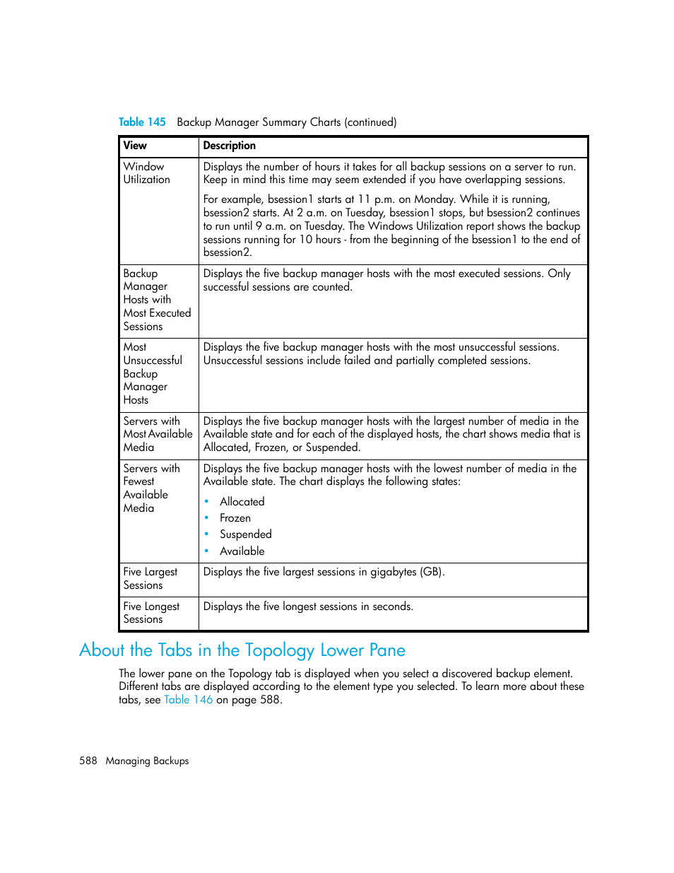 About the tabs in the topology lower pane | HP Storage Essentials Enterprise Edition Software User Manual | Page 626 / 798