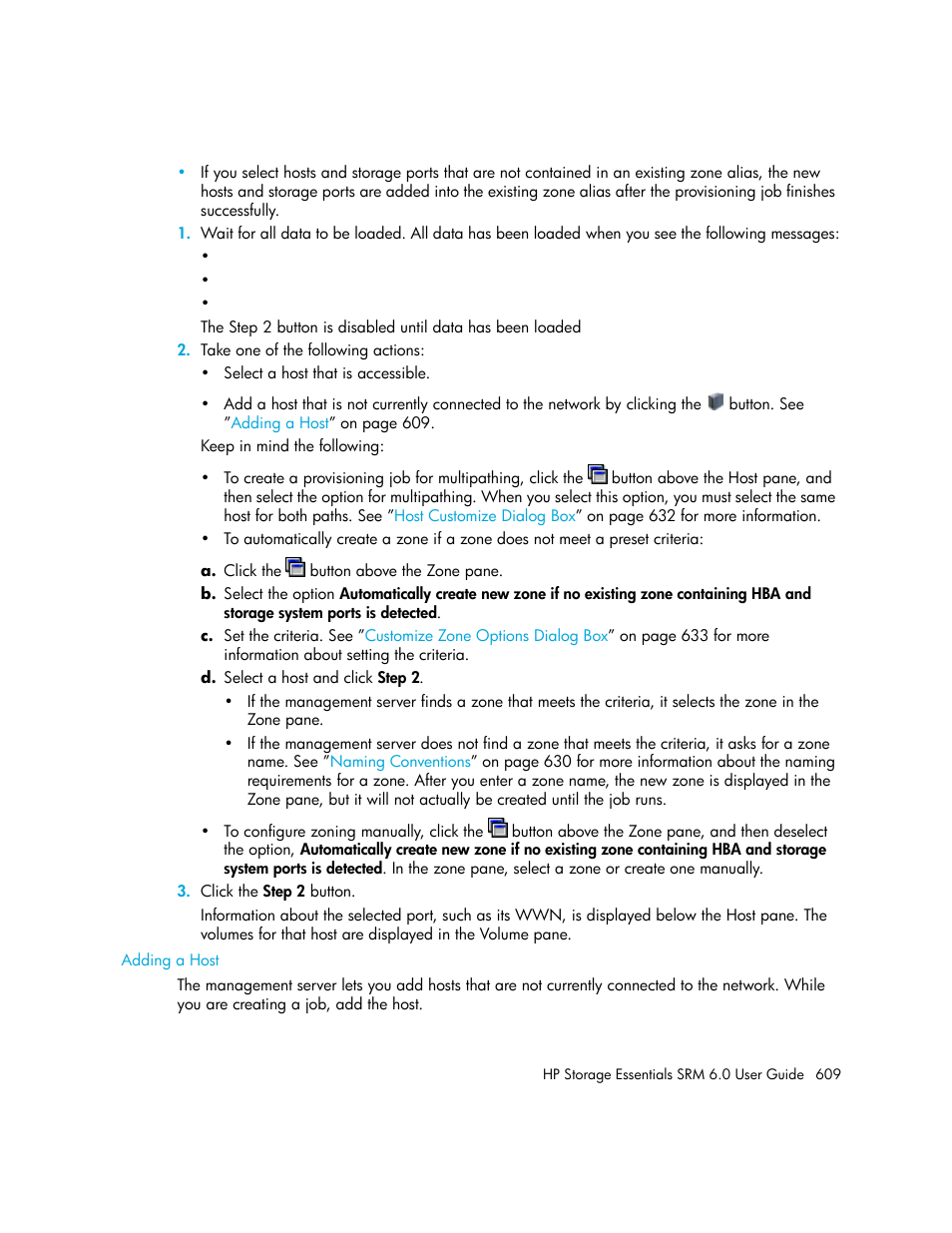 Adding a host | HP Storage Essentials Enterprise Edition Software User Manual | Page 647 / 798