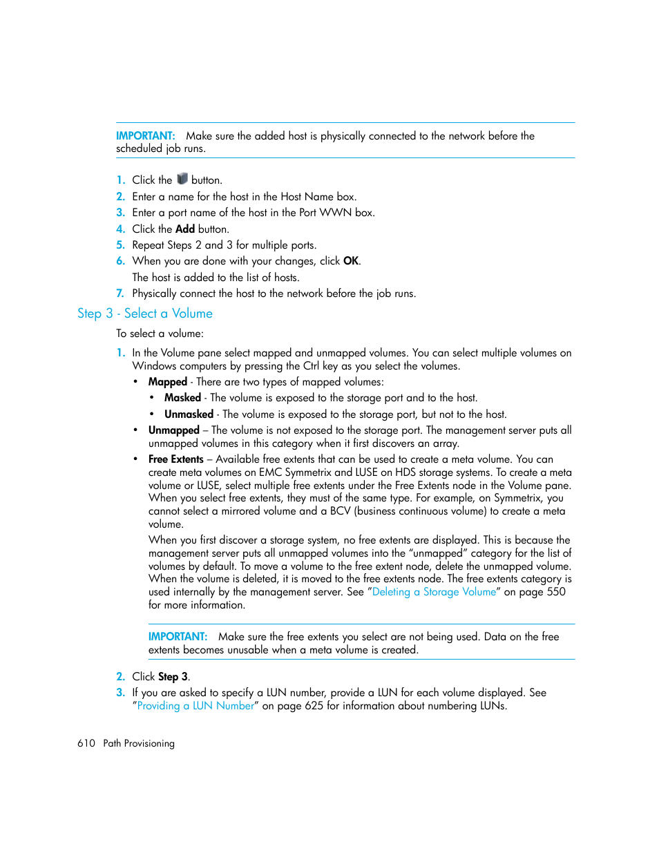 Step 3 - select a volume | HP Storage Essentials Enterprise Edition Software User Manual | Page 648 / 798