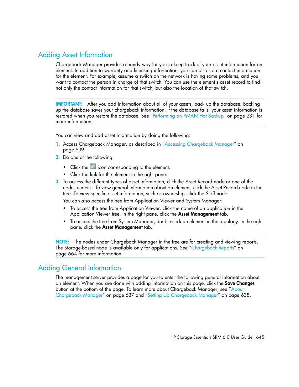 Adding asset information, Adding general information | HP Storage Essentials Enterprise Edition Software User Manual | Page 683 / 798