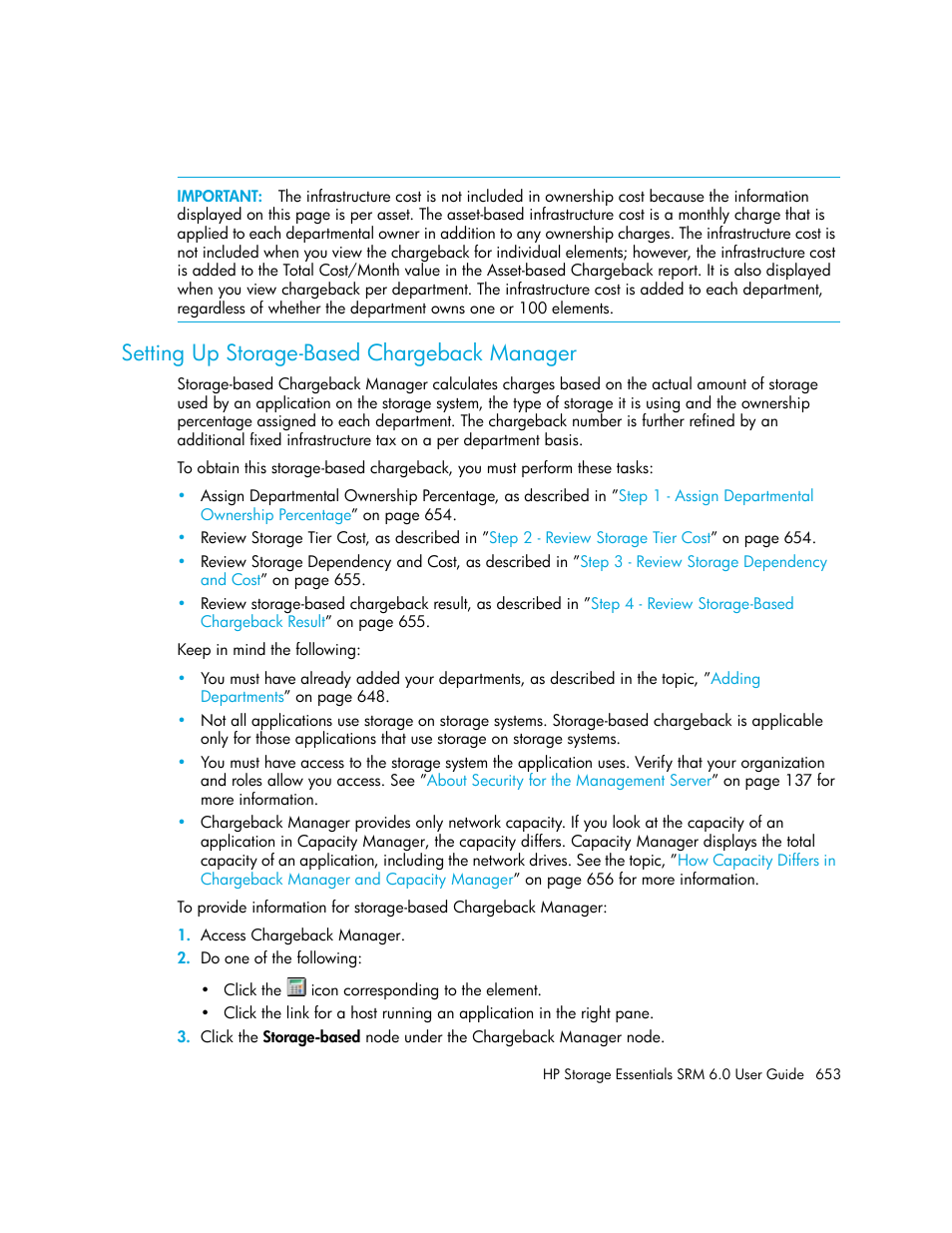 Setting up storage-based chargeback manager, Setting up storage-based chargeback, Manager | Setting up storage-based, Chargeback manager | HP Storage Essentials Enterprise Edition Software User Manual | Page 691 / 798