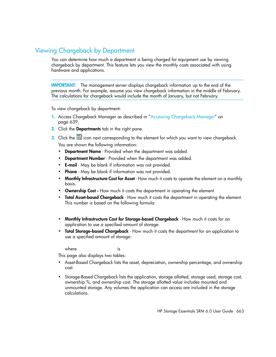 Viewing chargeback by department, Viewing chargeback by, Department | HP Storage Essentials Enterprise Edition Software User Manual | Page 701 / 798