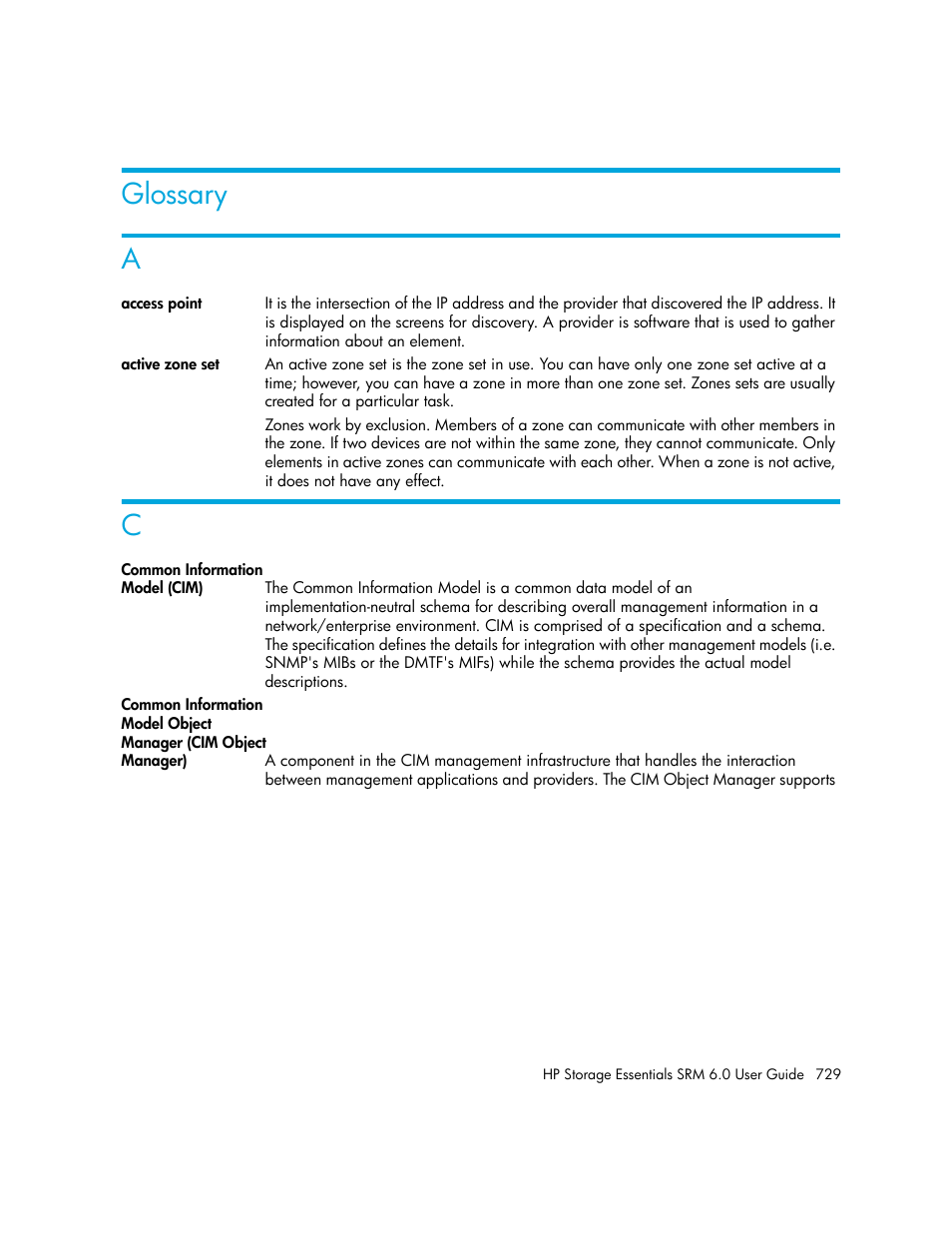 Glossary, Glossary a c, Glossary a | HP Storage Essentials Enterprise Edition Software User Manual | Page 767 / 798