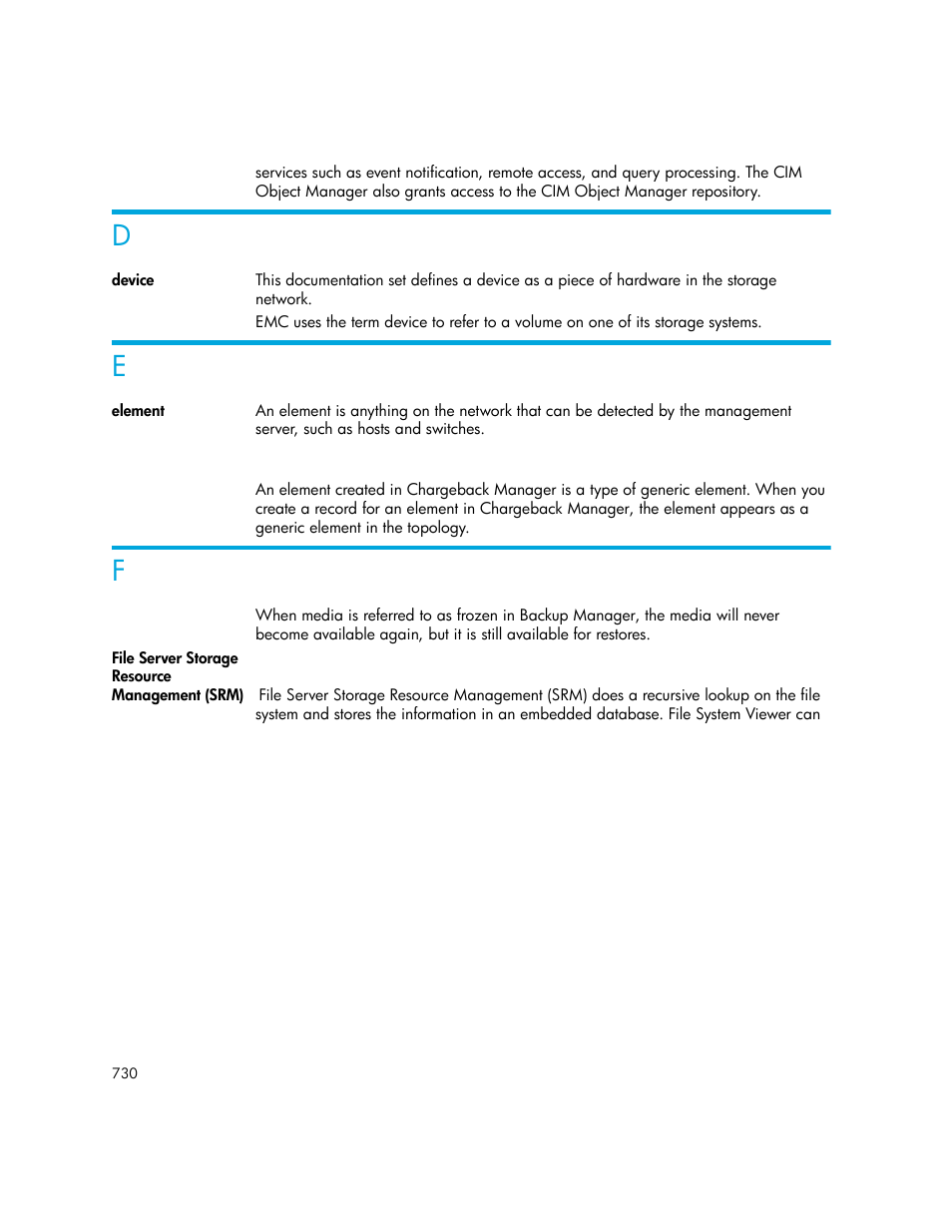 D e f | HP Storage Essentials Enterprise Edition Software User Manual | Page 768 / 798