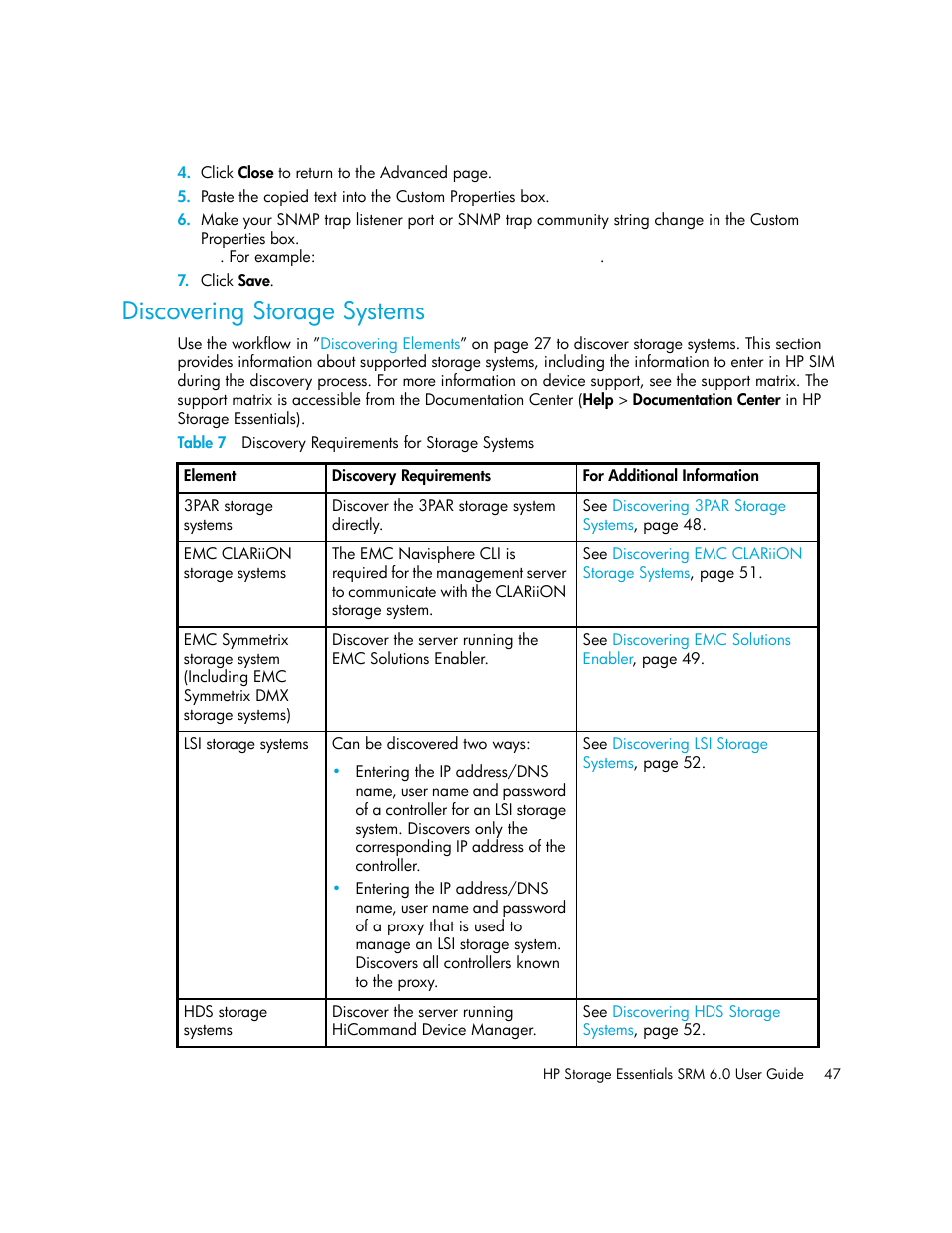 Discovering storage systems, 7 discovery requirements for storage systems | HP Storage Essentials Enterprise Edition Software User Manual | Page 85 / 798