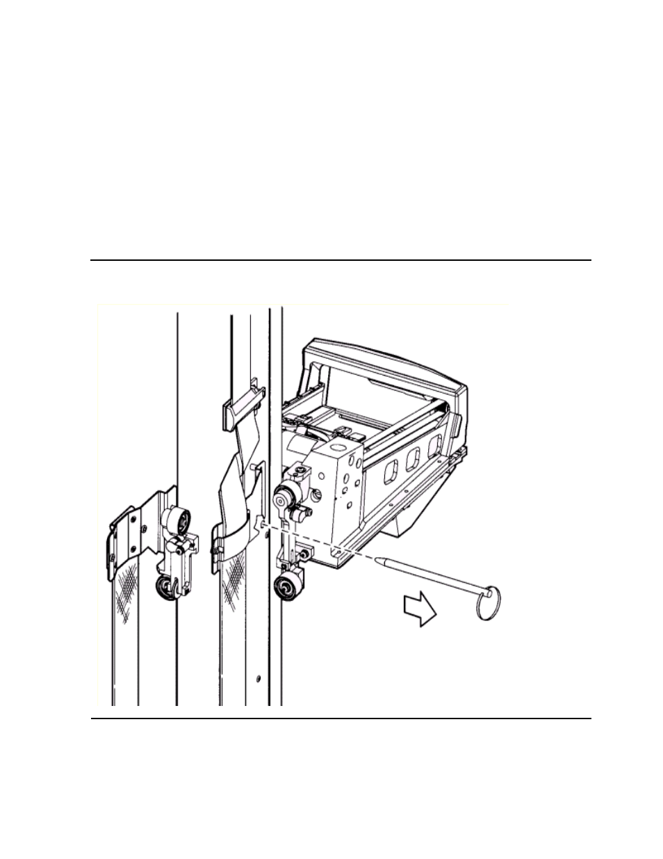 Securing the tape library position, Unpacking the tape library interior, Figure 2-4 | Column shipping pin | HP NonStop G-Series User Manual | Page 25 / 154