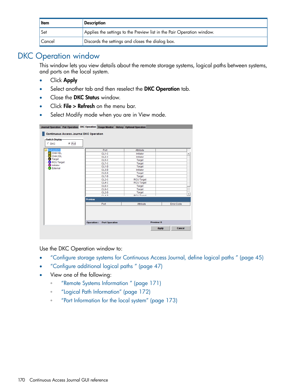 Dkc operation window | HP XP P9500 Storage User Manual | Page 170 / 187