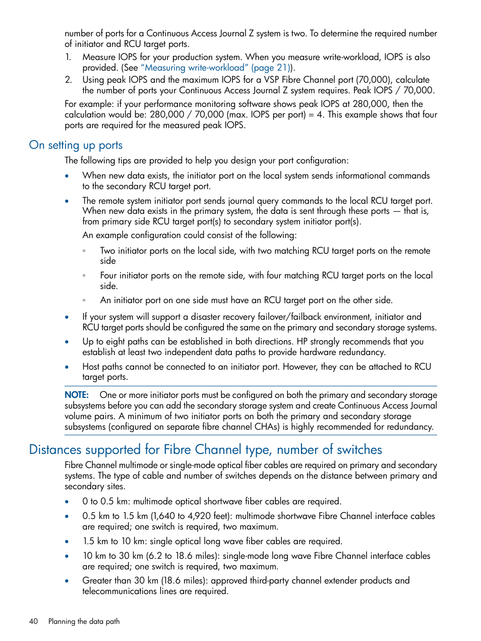 On setting up ports | HP XP P9500 Storage User Manual | Page 40 / 187