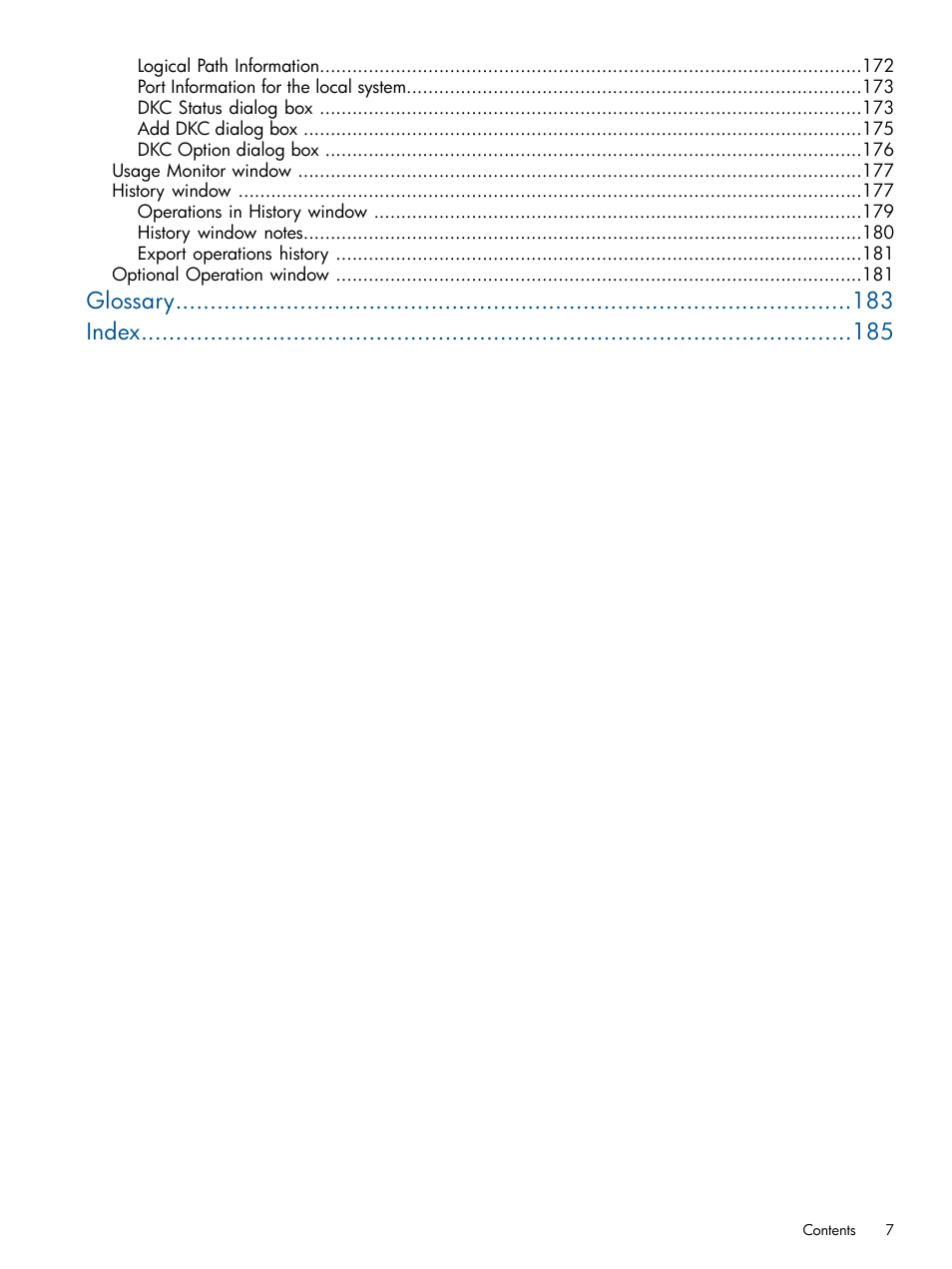 Glossary index | HP XP P9500 Storage User Manual | Page 7 / 187