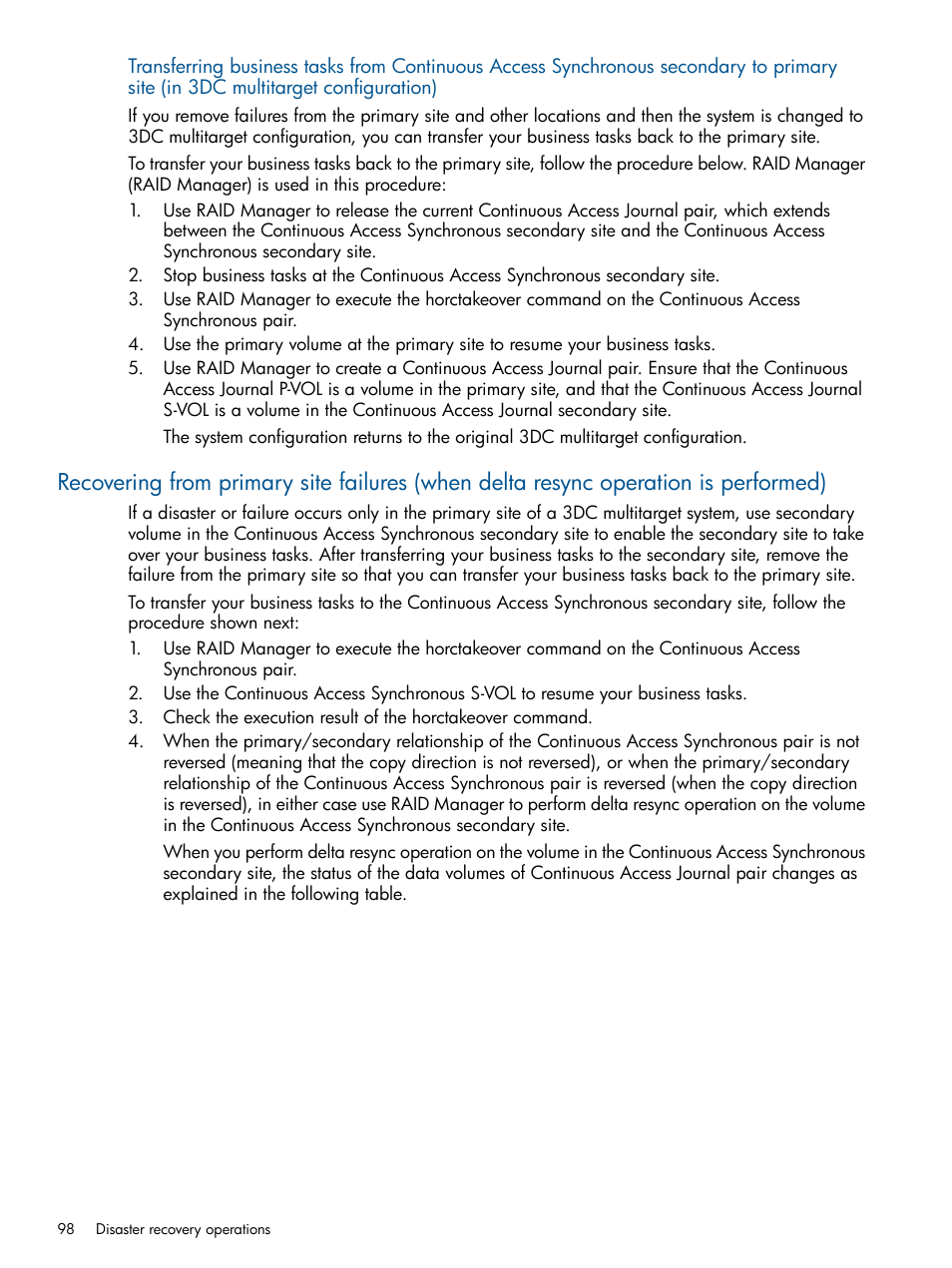 To primary site (in 3dc multitarget configuration) | HP XP P9500 Storage User Manual | Page 98 / 187