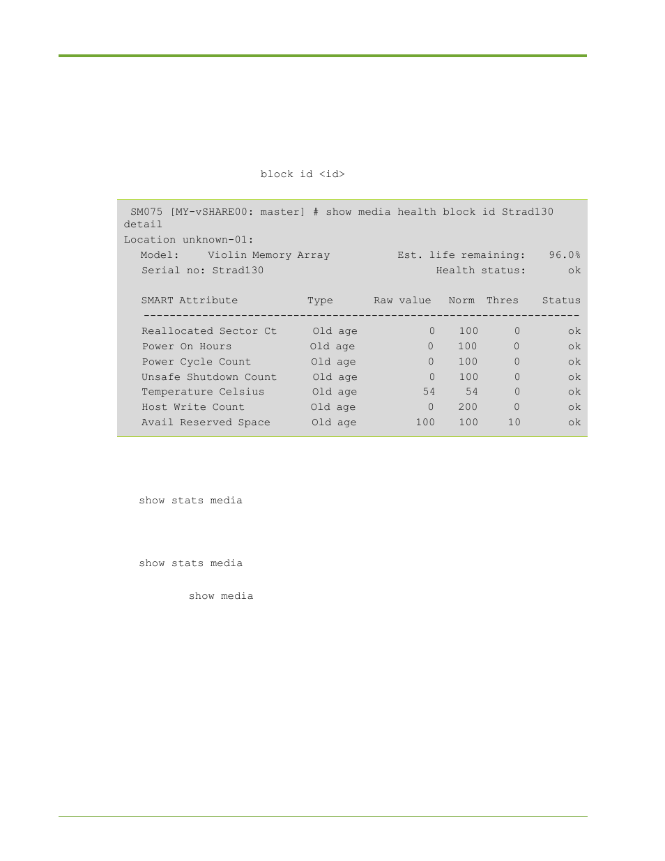 Media read and write statistics | HP VMA-series Memory Arrays User Manual | Page 120 / 265