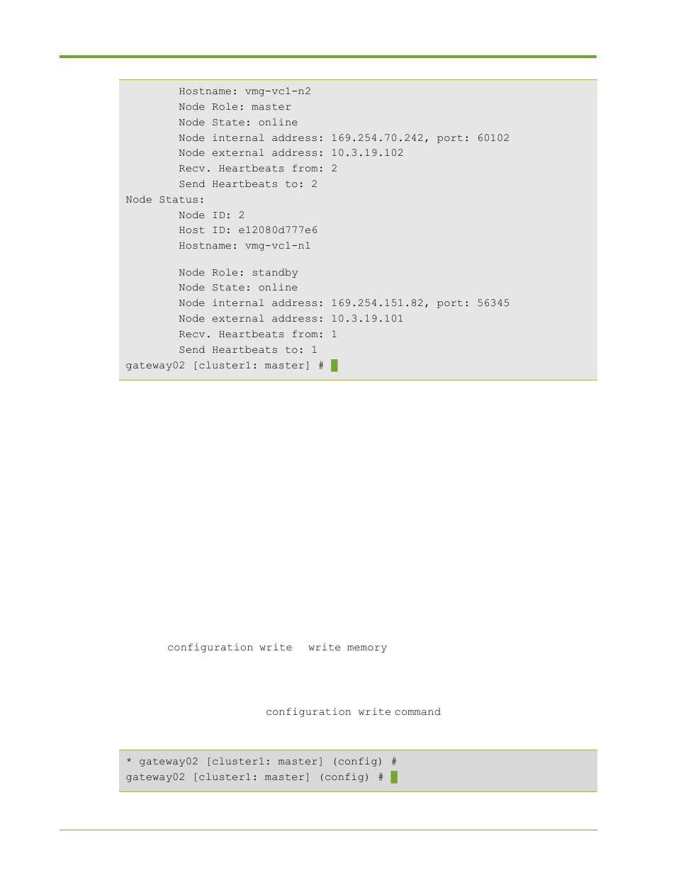 Managing configuration files, Saving configurations | HP VMA-series Memory Arrays User Manual | Page 132 / 265