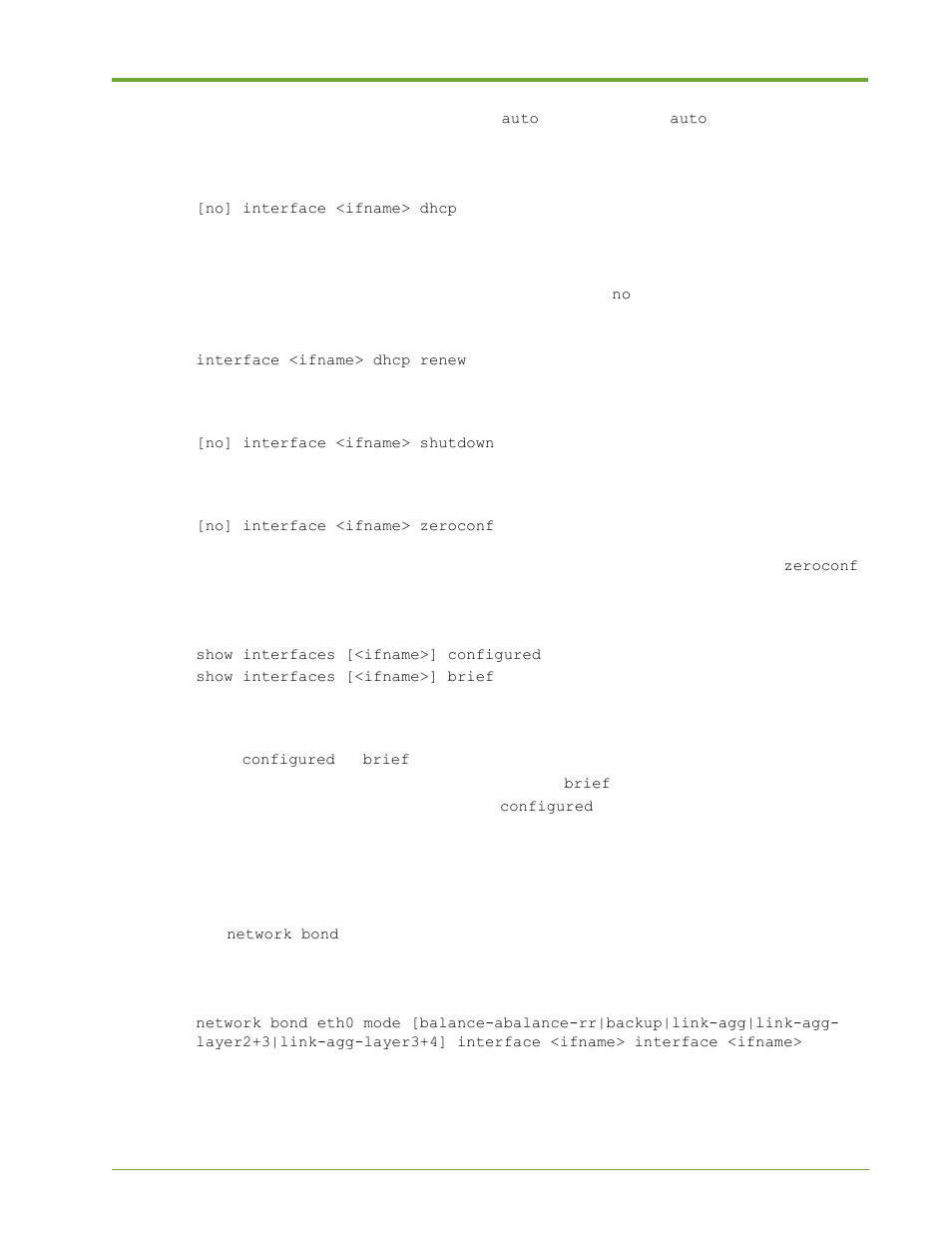 Network bond commands | HP VMA-series Memory Arrays User Manual | Page 183 / 265
