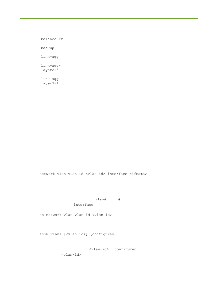 Vlan commands | HP VMA-series Memory Arrays User Manual | Page 184 / 265