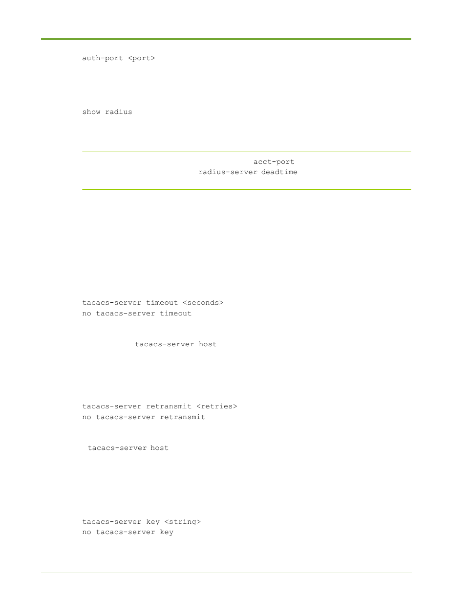 Tacacs+ configuration | HP VMA-series Memory Arrays User Manual | Page 194 / 265