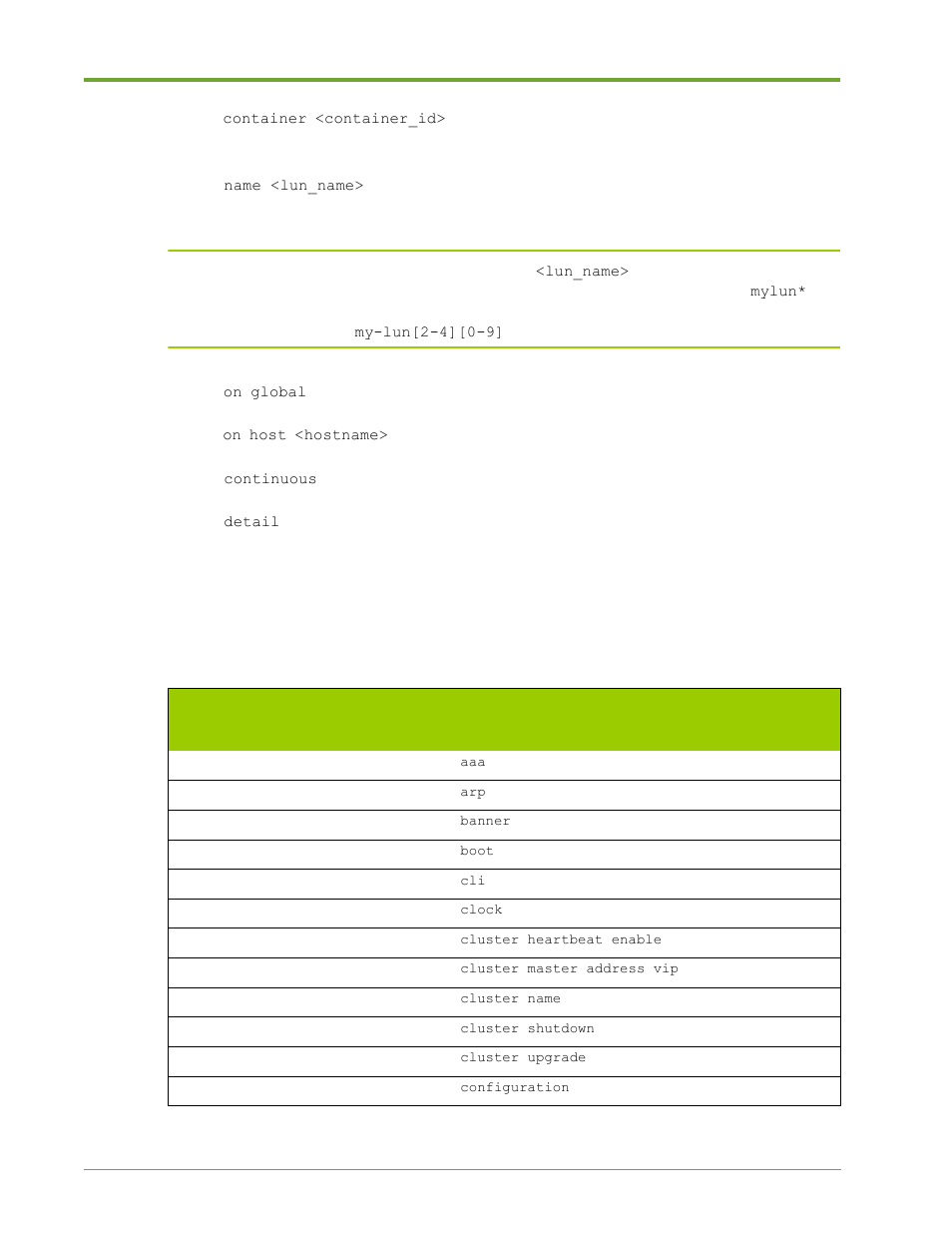 Quick reference to commands, Alphabetical list of commands is provided in | HP VMA-series Memory Arrays User Manual | Page 206 / 265
