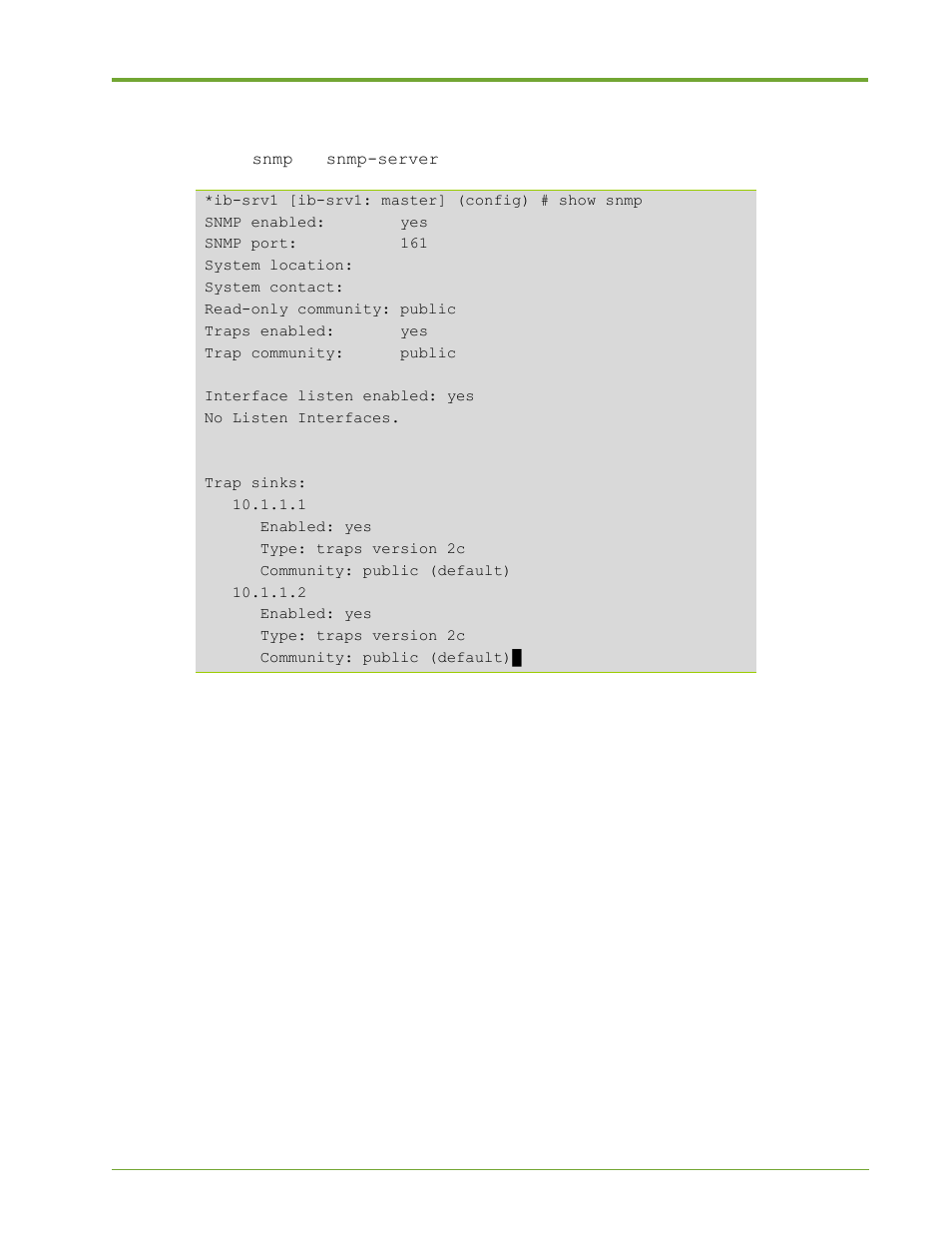Snmp configuration on the hp vma san gateway, Trap/notify event e-mail and logged events | HP VMA-series Memory Arrays User Manual | Page 231 / 265