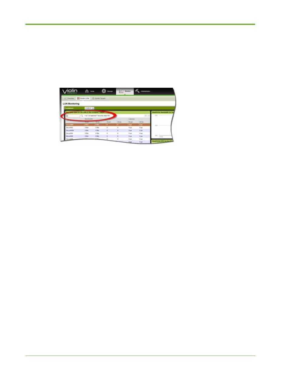 Analyzing data for a lun | HP VMA-series Memory Arrays User Manual | Page 60 / 265