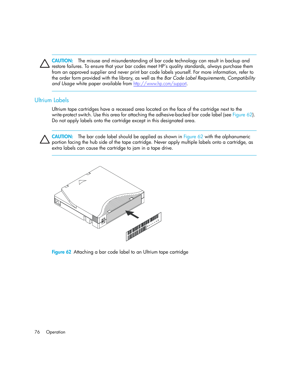 Ultrium labels | HP StorageWorks MSL6000 Tape Library User Manual | Page 76 / 182