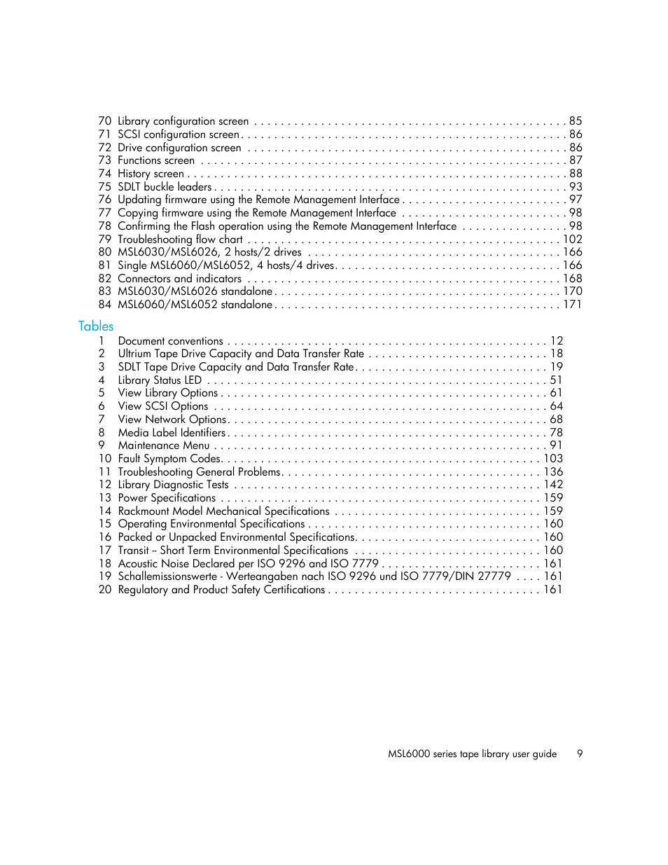 HP StorageWorks MSL6000 Tape Library User Manual | Page 9 / 182