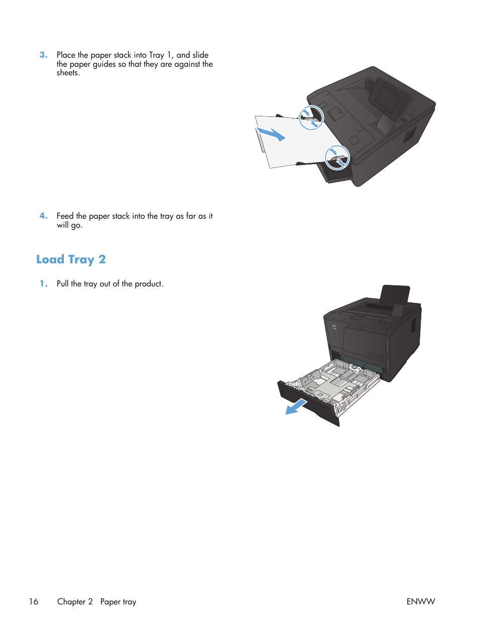 Load tray 2 | HP LaserJet Pro 400 Printer M401 series User Manual | Page 28 / 148
